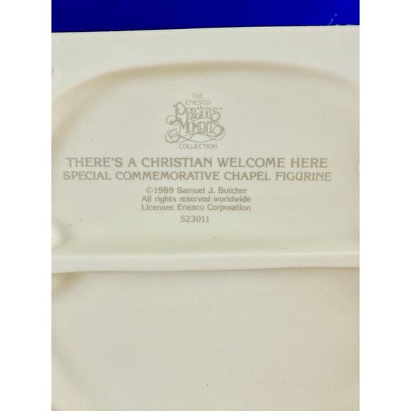 VTG Precious Moments Chapel “Theres A Christian Welcome Here” 523011 Butcher “89 - Picture 10 of 14